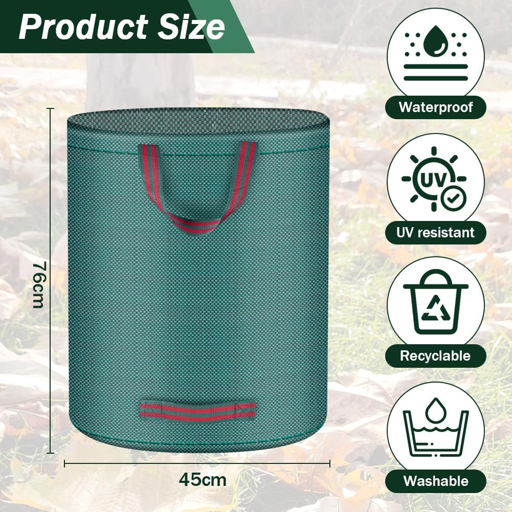 Thumbnail 1 de Flintronic Gartenabfallsack (3× 120 l) für Grünschnitt, Laub- und Gartenabfälle – faltbar