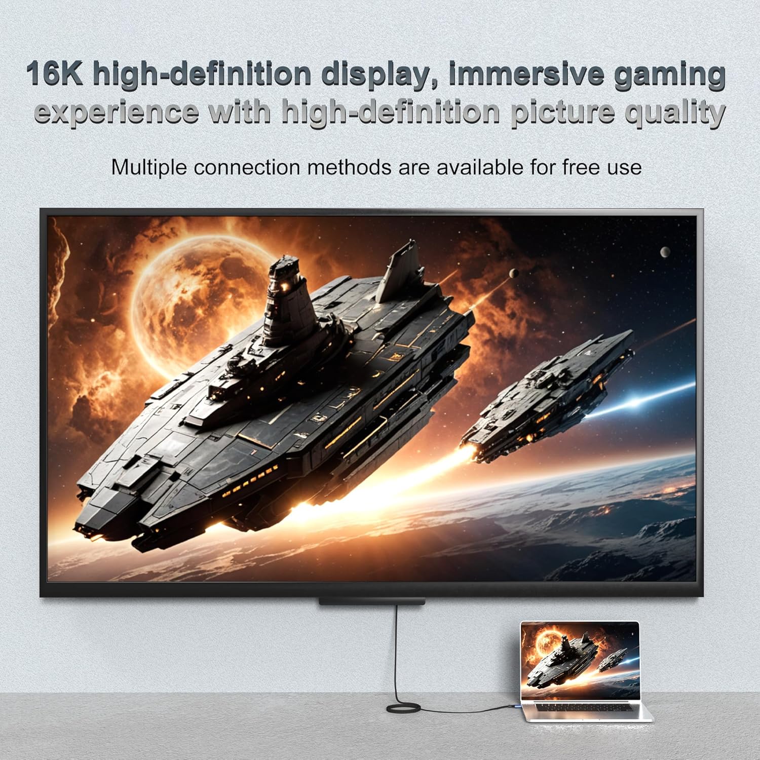 Thumbnail 1 de CHENLENIC 16K HDMI Cable (96Gbps, HDMI 2.2) – Ultra High Speed for 16K/8K/4K Gaming
