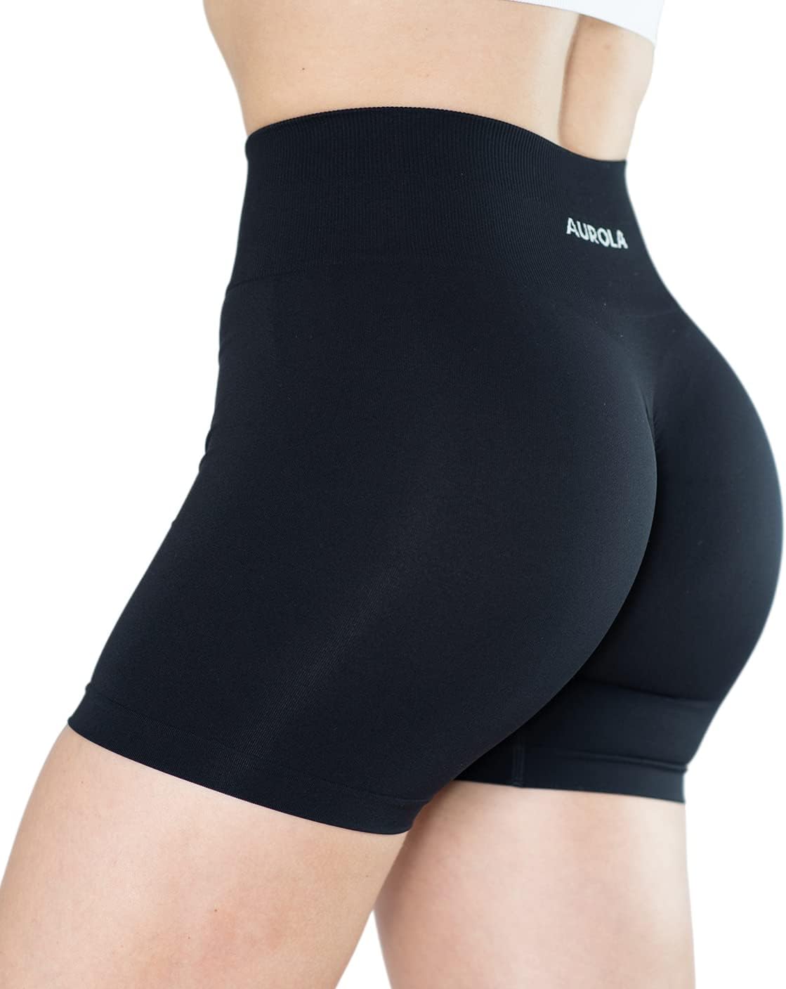 Detalle de AUROLA Dream Collection Women’s Workout Shorts (High Waist, Scrunch Butt, Seamless)