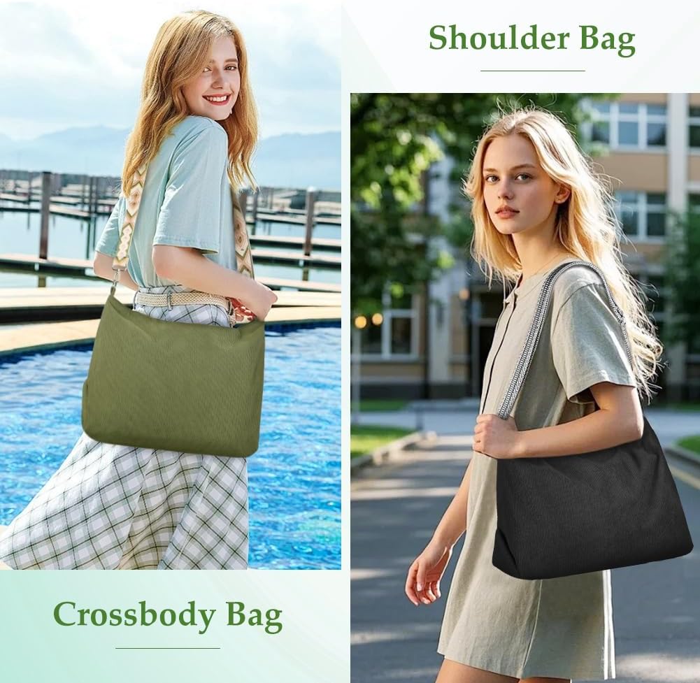Thumbnail 1 de Aucuu Borsa a Tracolla in velluto a coste – tote versatile per scuola, lavoro e tempo libero