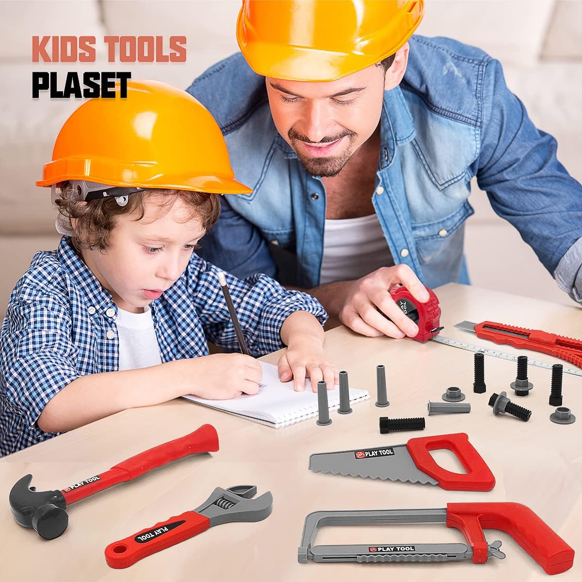 Thumbnail 5 de HYRENEE Kids Tool Set (48-Piece) with Electronic Toy Drill & Tool Box