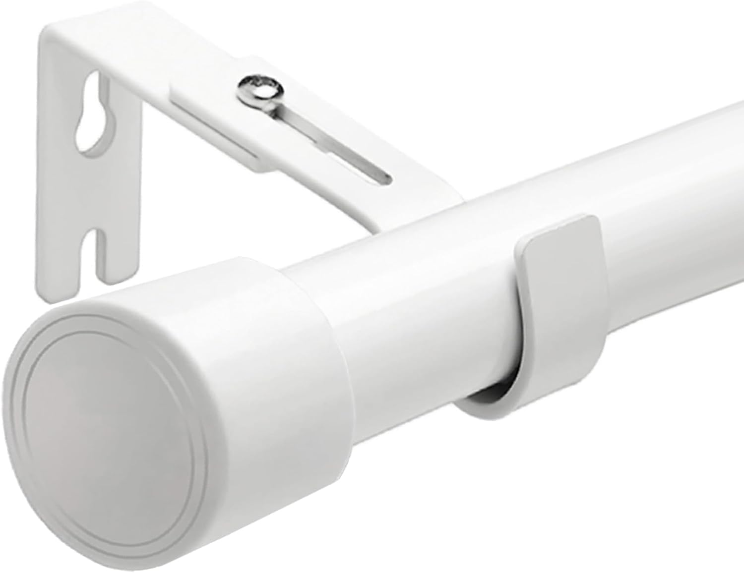 Detalle de Asta telescopica per tende Aiitomg Ø25mm, 84–190 cm, bianco, con staffe robuste