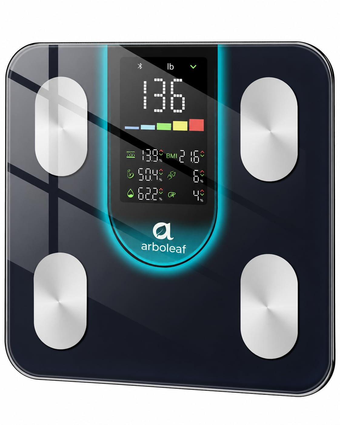 Detalle de arboleaf CS20L Smart Body Fat Scale with 4-Electrode BIA and 7-in-1 Display