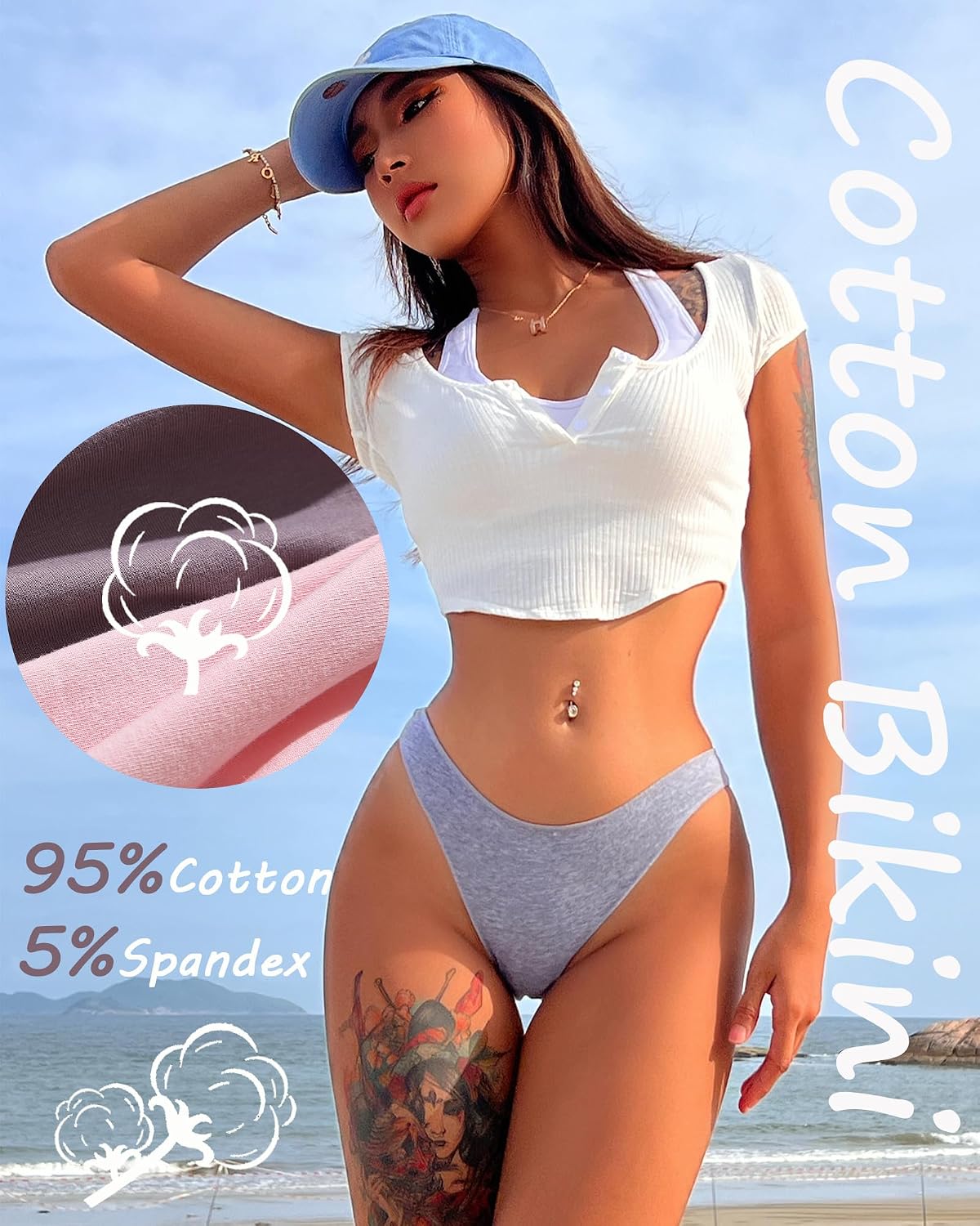 Thumbnail 2 de FINETOO 6-Pack Cotton Bikini Underwear