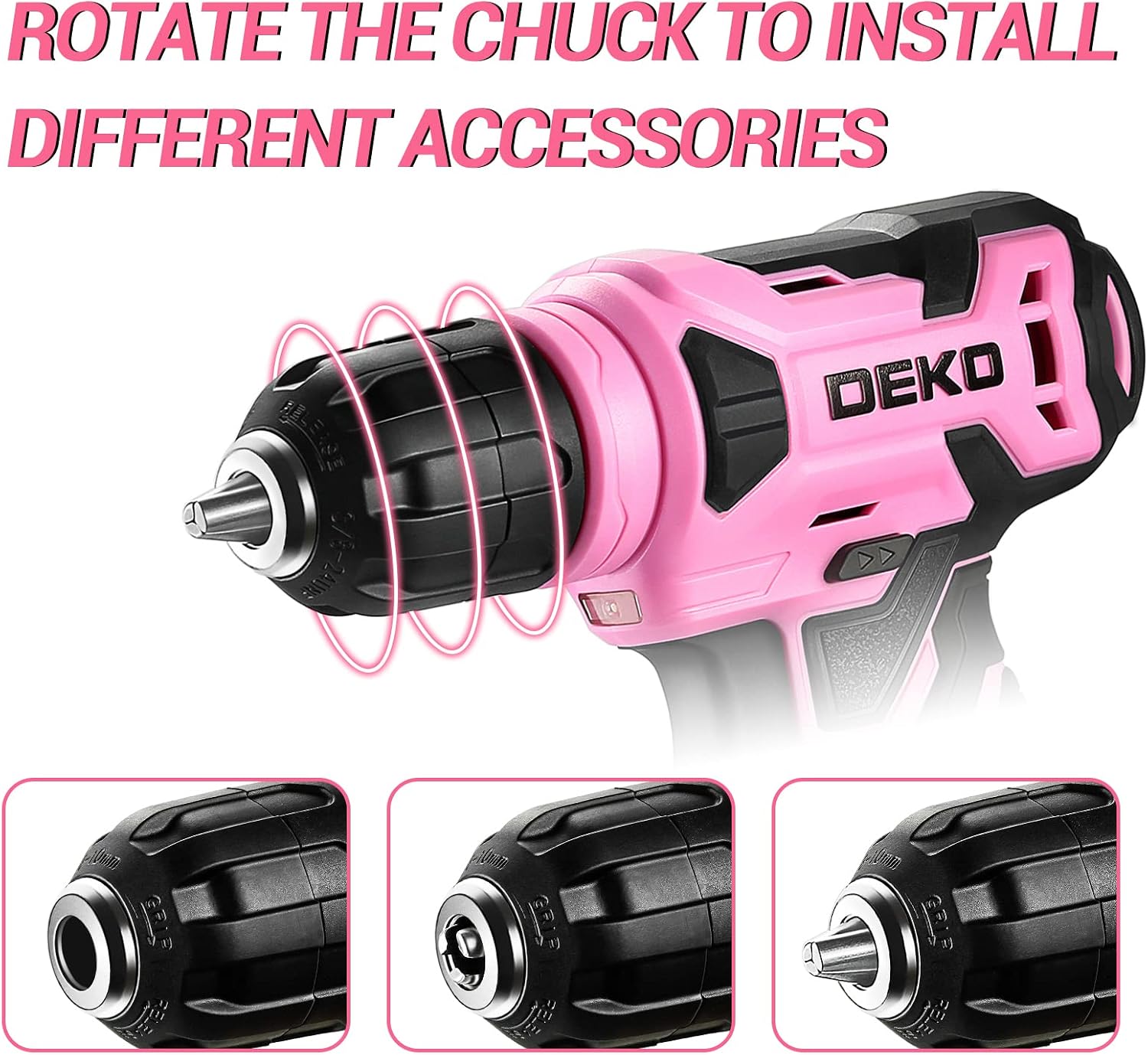 Detalle 1 de DEKOPRO DKCD08XL02-S2-EU-P 8V Cordless Drill with 3/8-Inch Chuck