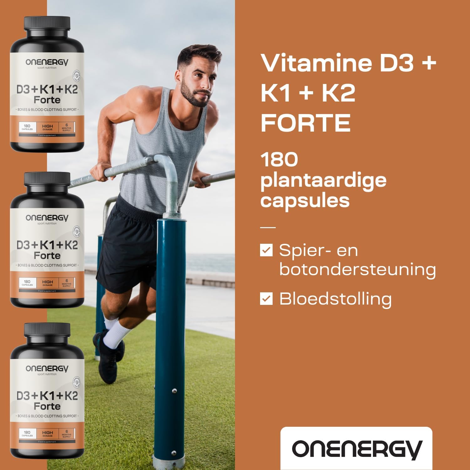 Thumbnail 4 de OnEnergy Vitamines D3 + K1 + K2 FORTE, 180 plantaardige capsules