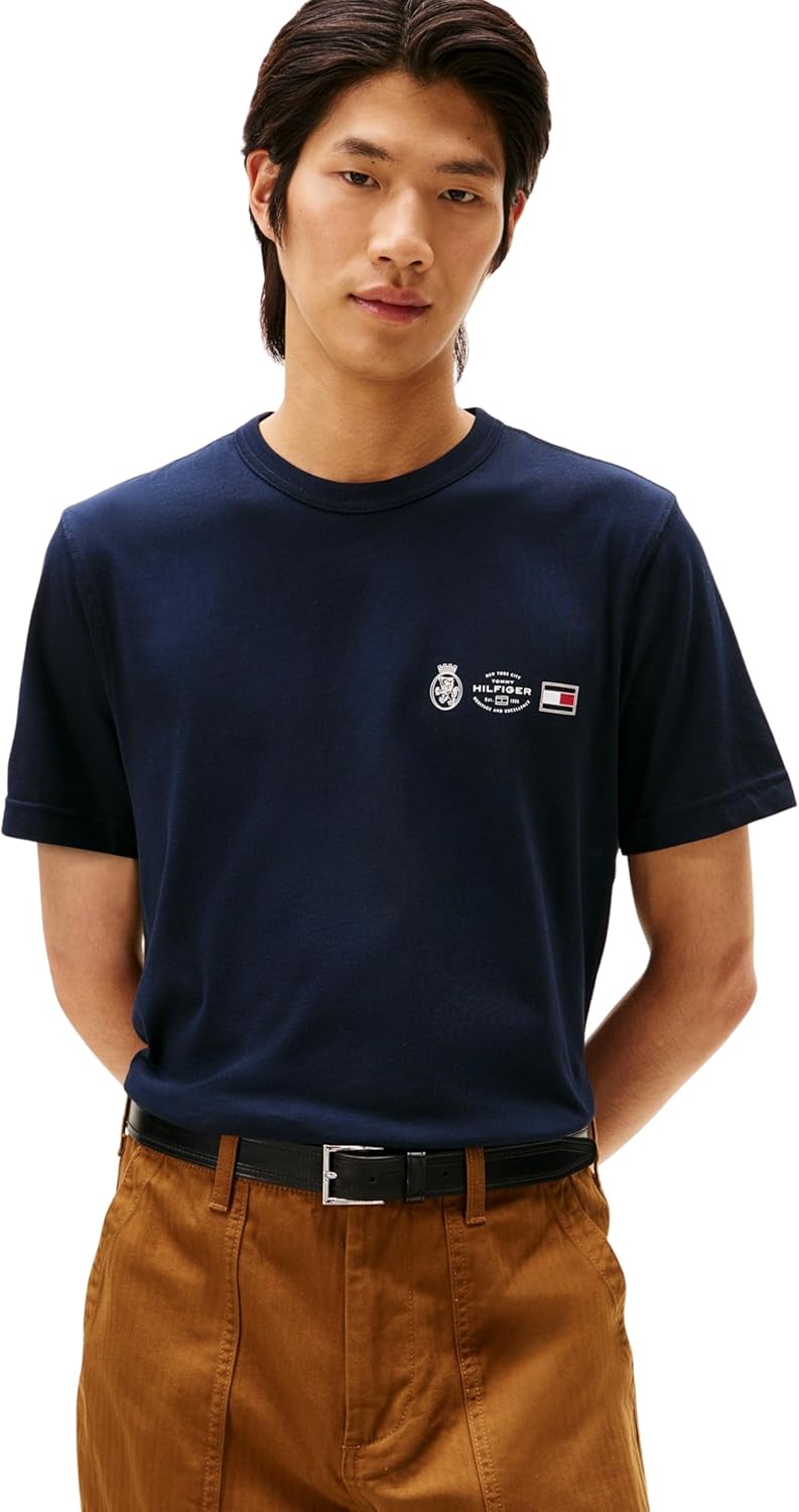 Thumbnail 5 de Tommy Hilfiger Herren T-Shirt Kurzarm Small Crest Outline mit Rundhalsausschnitt