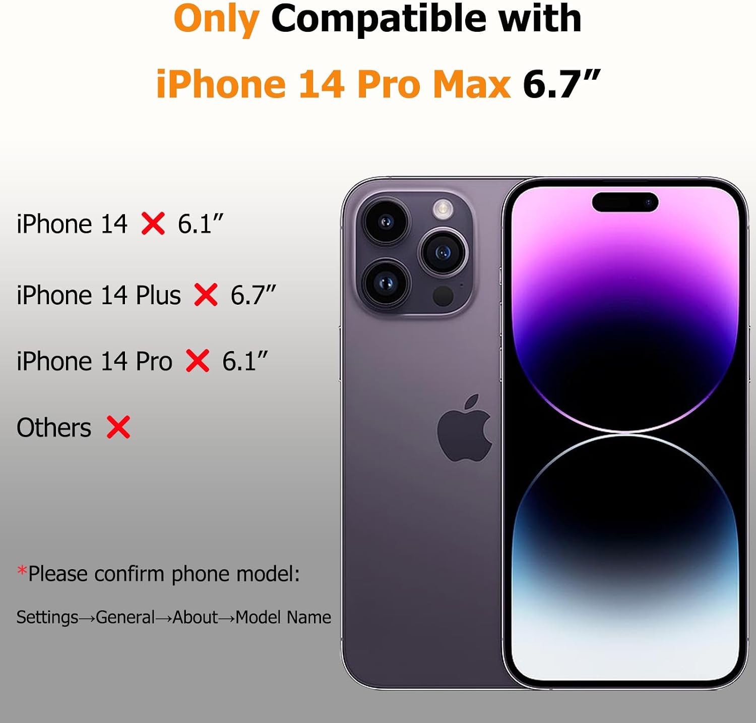Detalle 2 de ZTOFERA iPhone 14 Pro Max Handyhülle 6,7 Zoll