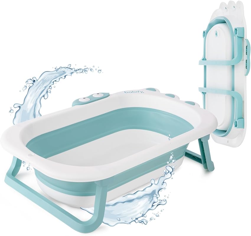 Detalle de Babify Lagoon Bañera Plegable para Bebé 🌊 - Verde Compacta
