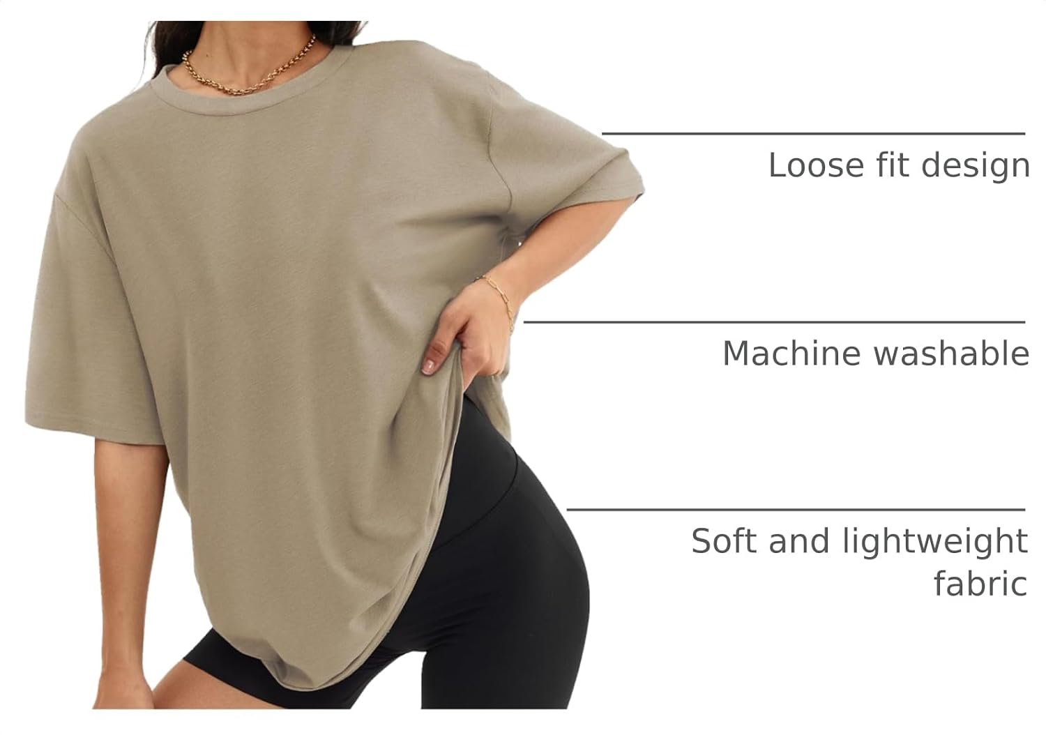 Thumbnail 3 de ATHMILE Women's Oversized T Shirt: Casual, Loose-Fit Tee for Active Summers