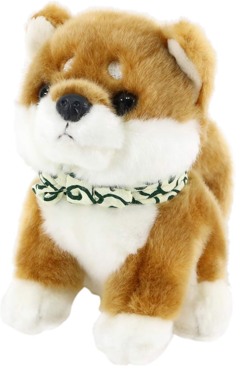 Detalle de YUGANG D0004N まめしば座りポーズのぬいぐるみ Sサイズ 唐草模様の風呂敷付き