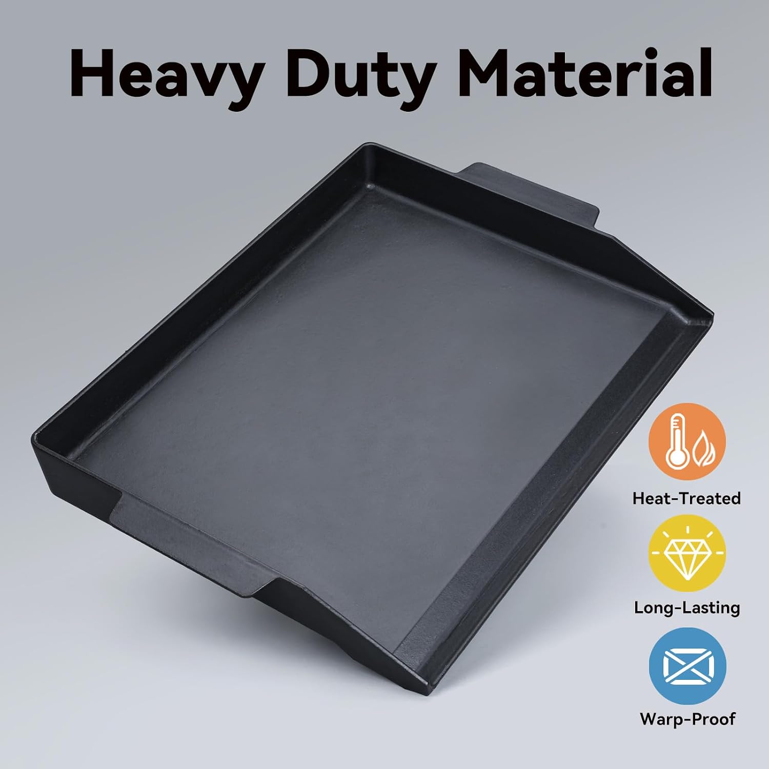 Detalle 1 de Rushare Cast Iron Griddle, 23" x 16" Flat Top for BBQs and Gas Grills