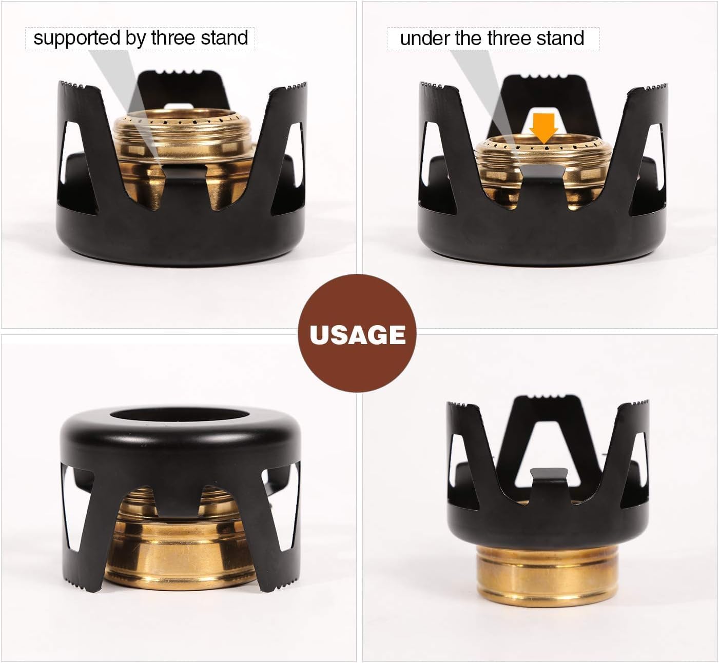 Thumbnail 5 de REDCAMP Mini Spirit Burner – Brass Alcohol Stove (Black)