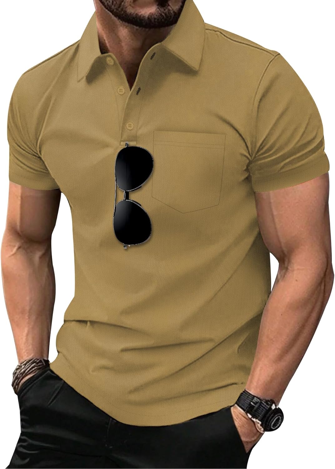 Detalle 2 de SCODI 5-Pack Men’s Pocket Polo Shirts (Short Sleeve, Moisture-Wicking, Multipack)