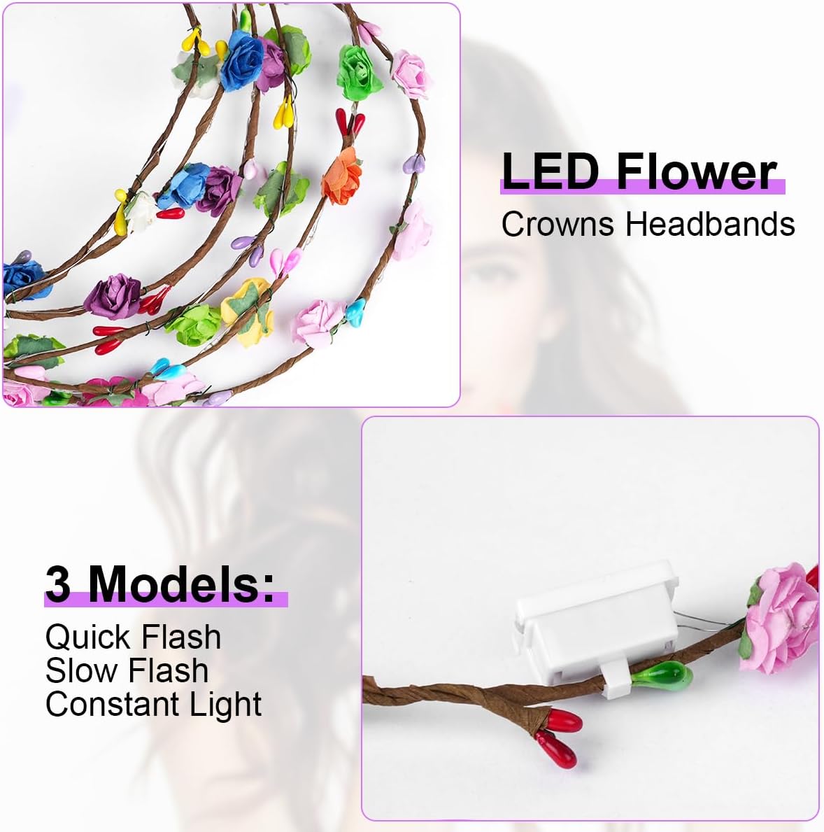 Thumbnail 2 de URAQT Couronne de fleurs 12 pièces