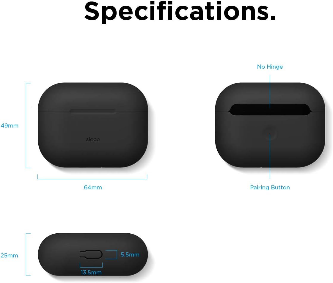 Thumbnail 6 de elago Coque Original compatible Apple AirPods Pro en silicone noir (ajustement testé)
