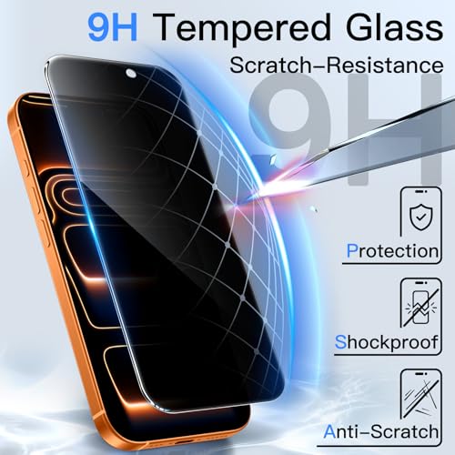 Detalle de JETech Pellicola Protettiva Privacy per iPhone 17 Pro Max, 2 Pezzi