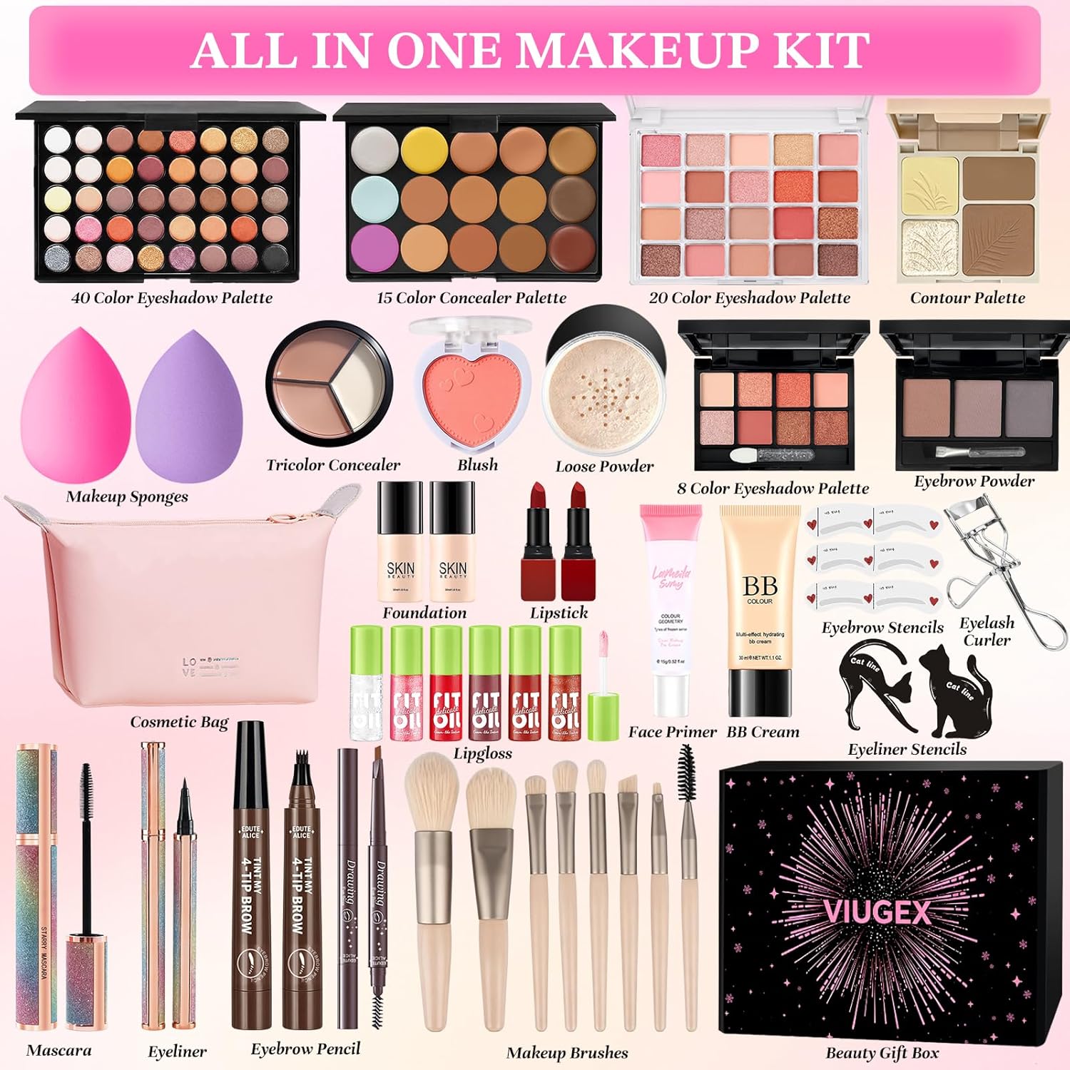 Detalle 2 de Coffret Maquillage Femme – Kit complet, cadeau indispensable pour un look soigné