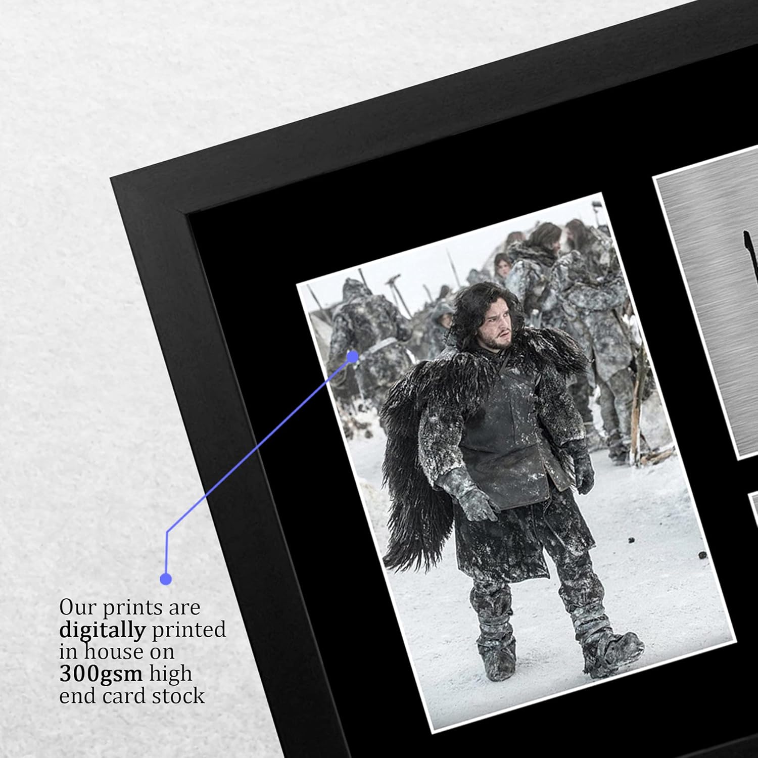 Thumbnail 3 de HWC Trading FR Kit Harington Gift A4 Framed Autograph Print (Jon Snow) – Game of Thrones display photo