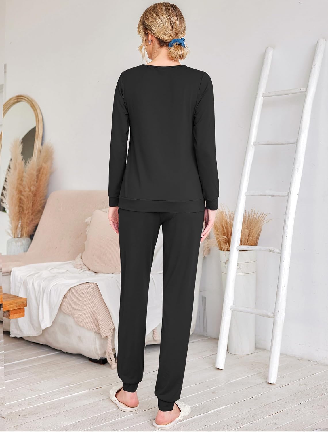 Thumbnail 4 de Ekouaer 2-Pack Women's Pajama Sets with Long-Sleeve Top, Joggers and Pockets