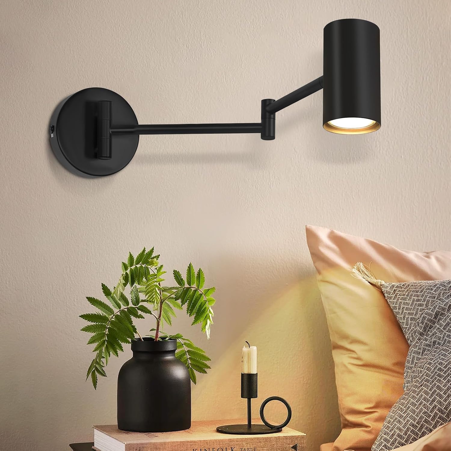 Detalle de Homefire Lampe murale – czarny metalowy kinkiet vintage, obrotowy