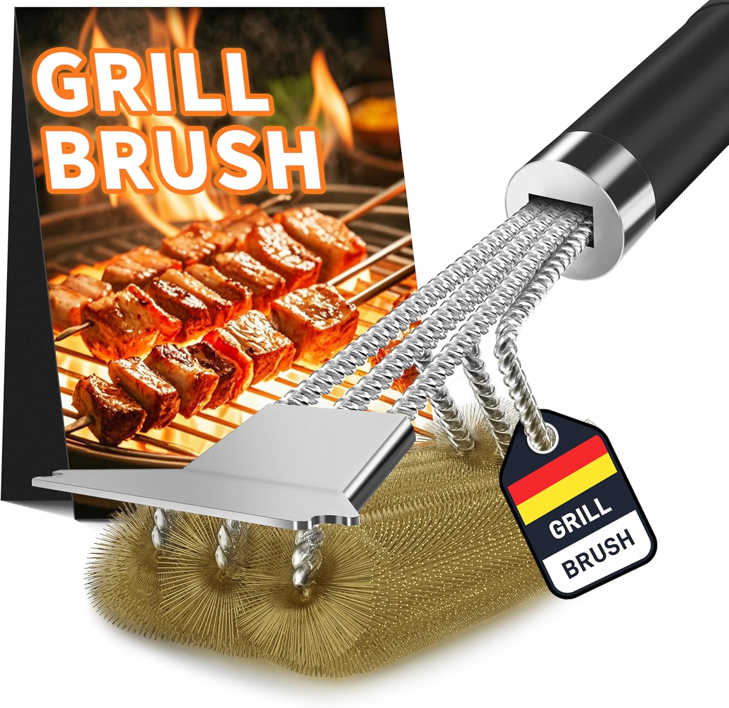 Detalle de TNTOR Grillbürste Messing 2er Set für Rost