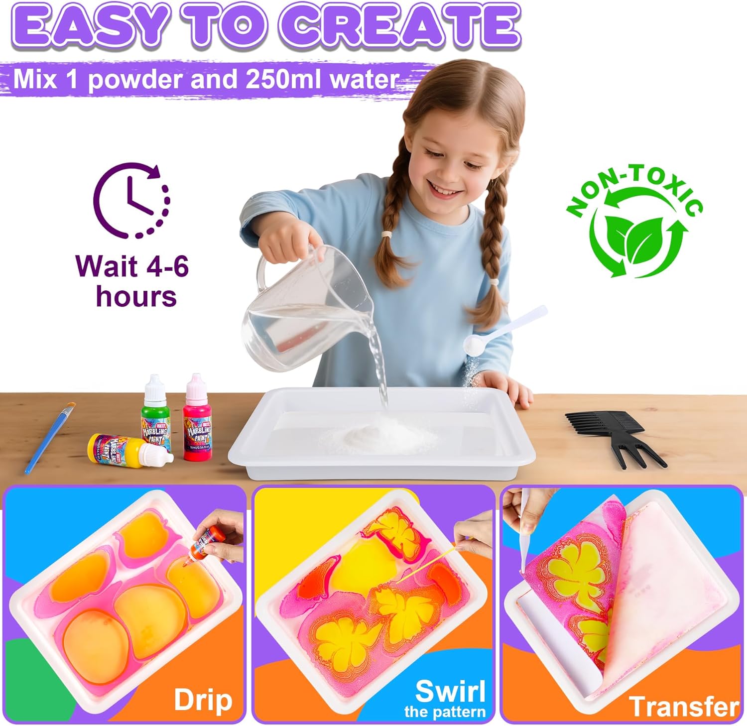 Thumbnail 1 de Lovchil Water Marbling Paint Kit for Kids 🎨