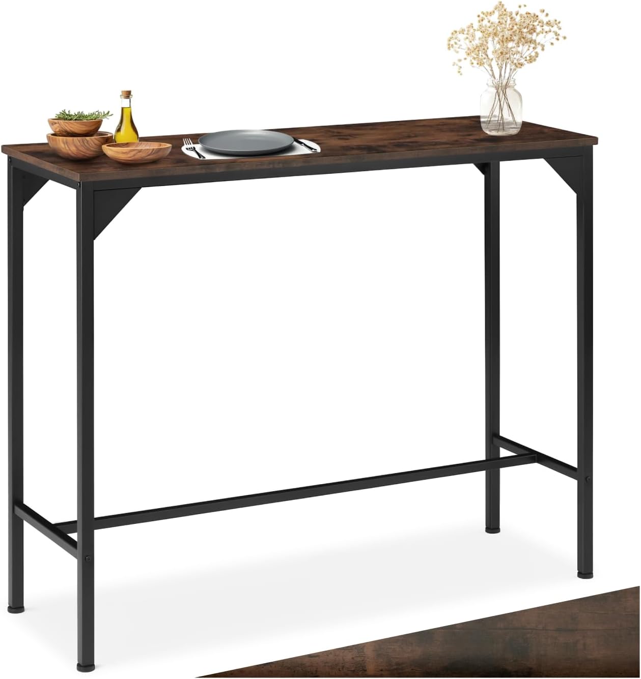 Detalle de tectake® Mesa Comedor Industrial 120x40 cm