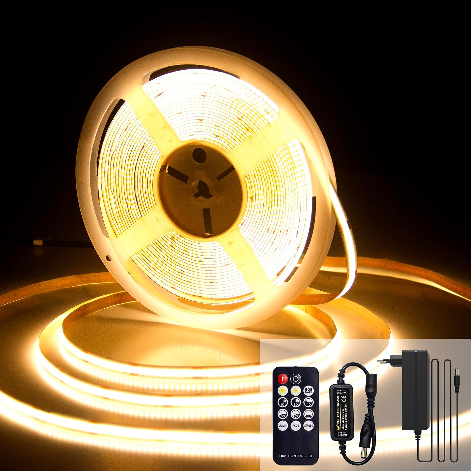 Detalle de luktix COB LED Streifen 10 m, warmweiß