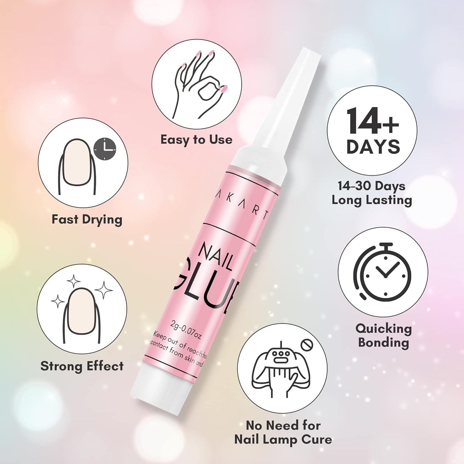 Detalle 2 de Makartt Strong Nail Glue 40pcs for false nails 💅