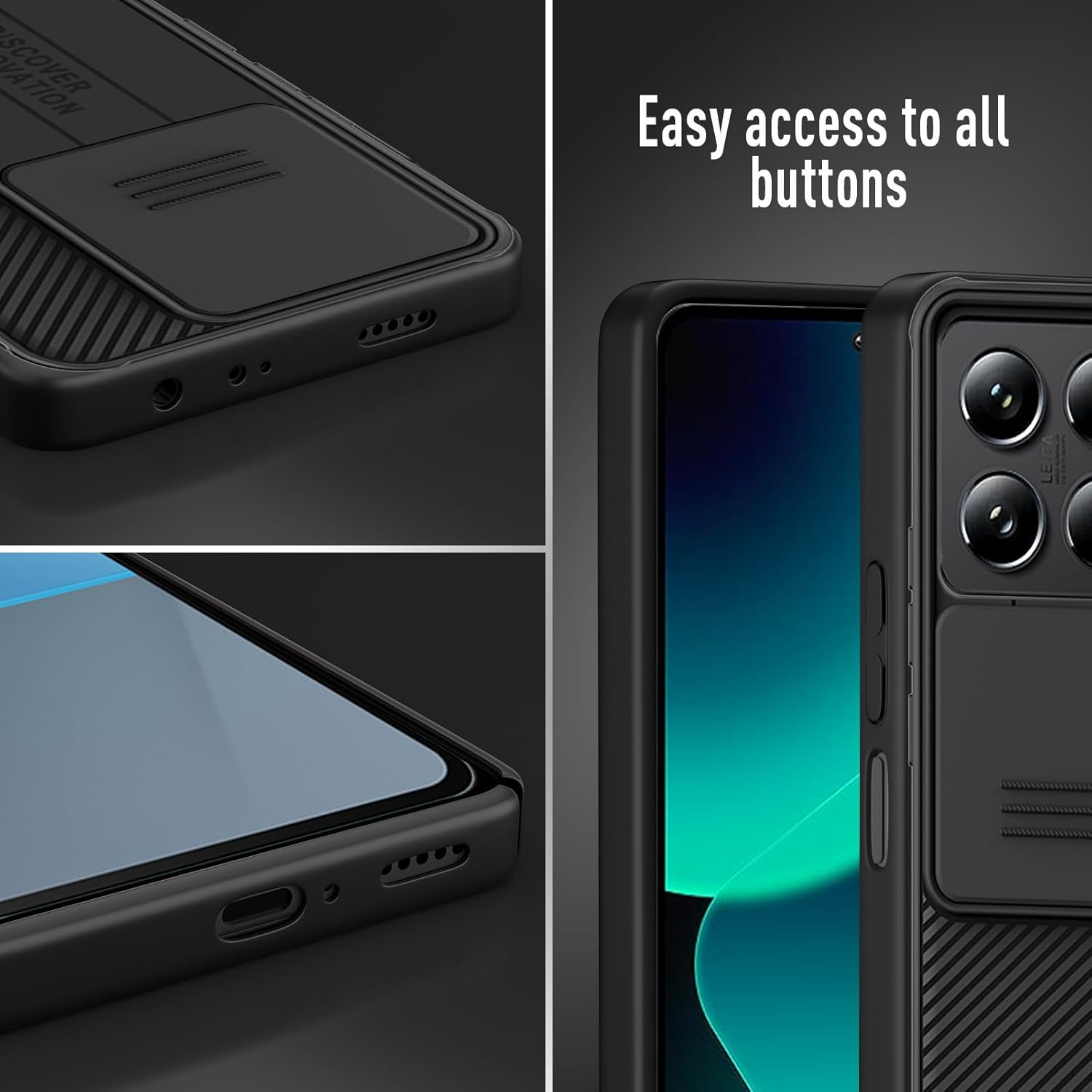 Thumbnail 6 de XTCASE Cover per Xiaomi 14T Pro: Custodia Slim con Copertura Scorrevole per Fotocamera