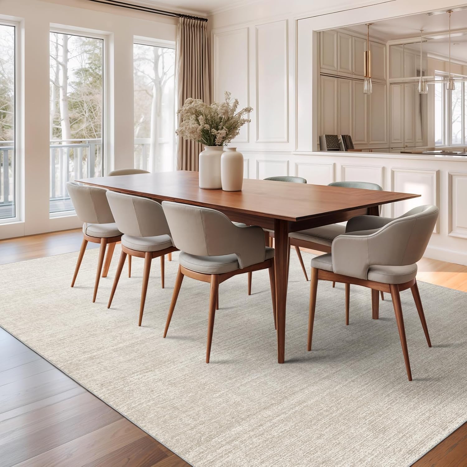 Thumbnail 6 de Valenrug Washable Rugs 6x9 (Beige) — Ultra-Thin Stain Resistant Machine Washable Area Rug, 0.25" Low Pile