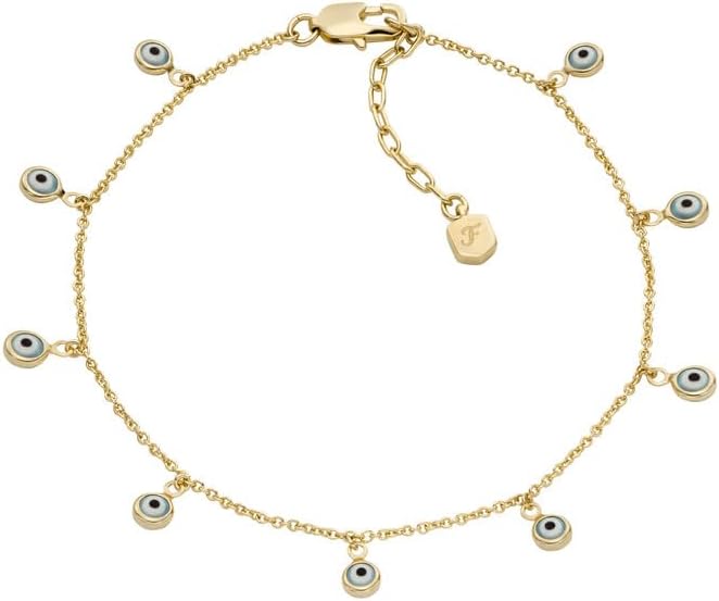 Thumbnail 6 de Fossil bracelet de cheville femme en laiton doré avec fermoir mousqueton