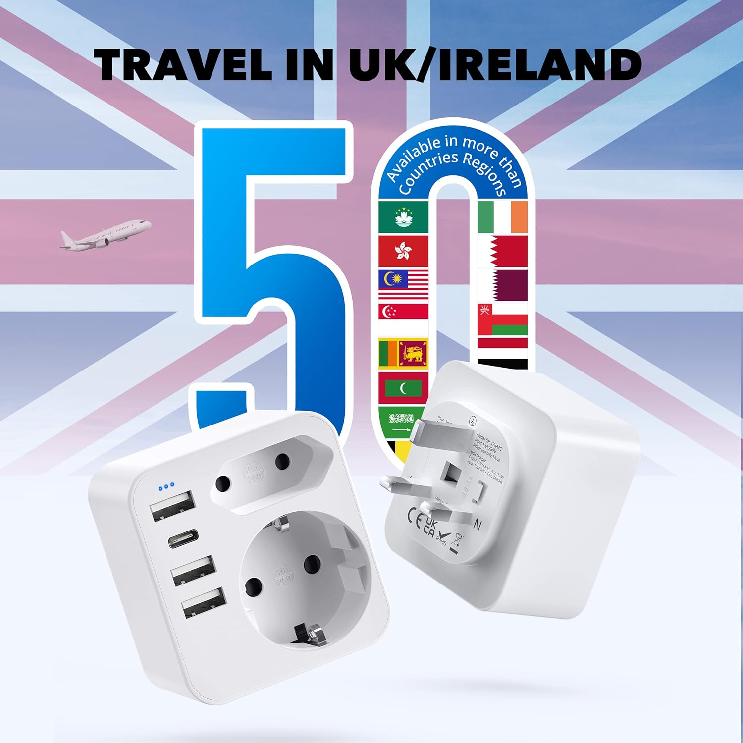 Thumbnail 2 de Adapter England Deutschland Stecker Reiseadapter 3,4 A 🔌