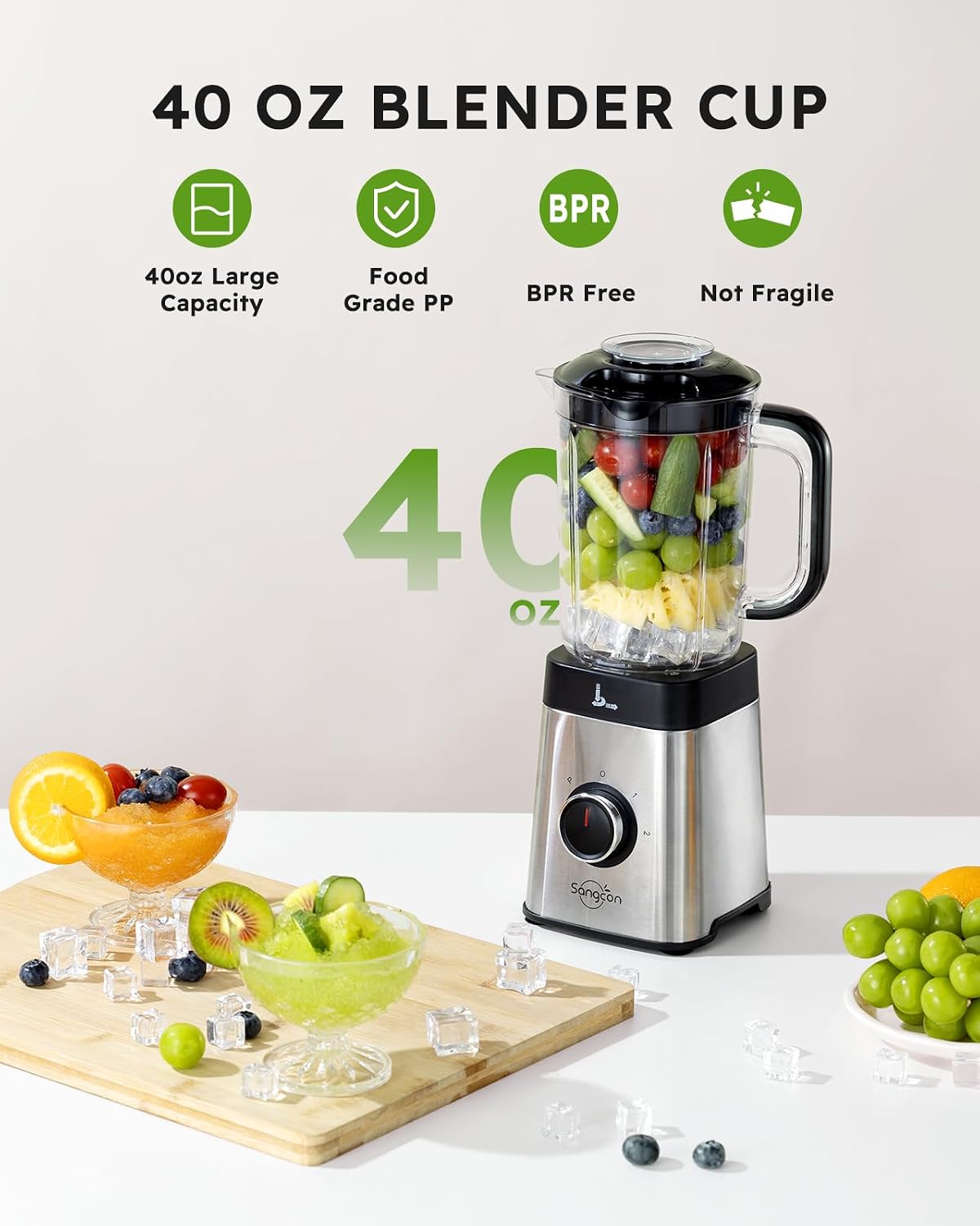 Detalle 2 de Sangcon 5‑in‑1 Blender with 40 oz Jar 🥤