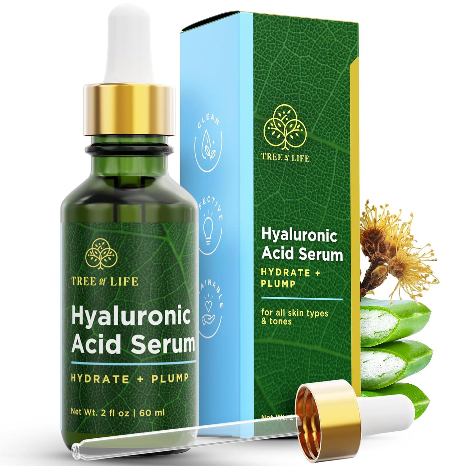 Detalle de Tree of Life Hyaluronic Acid Face Serum, 2 fl oz