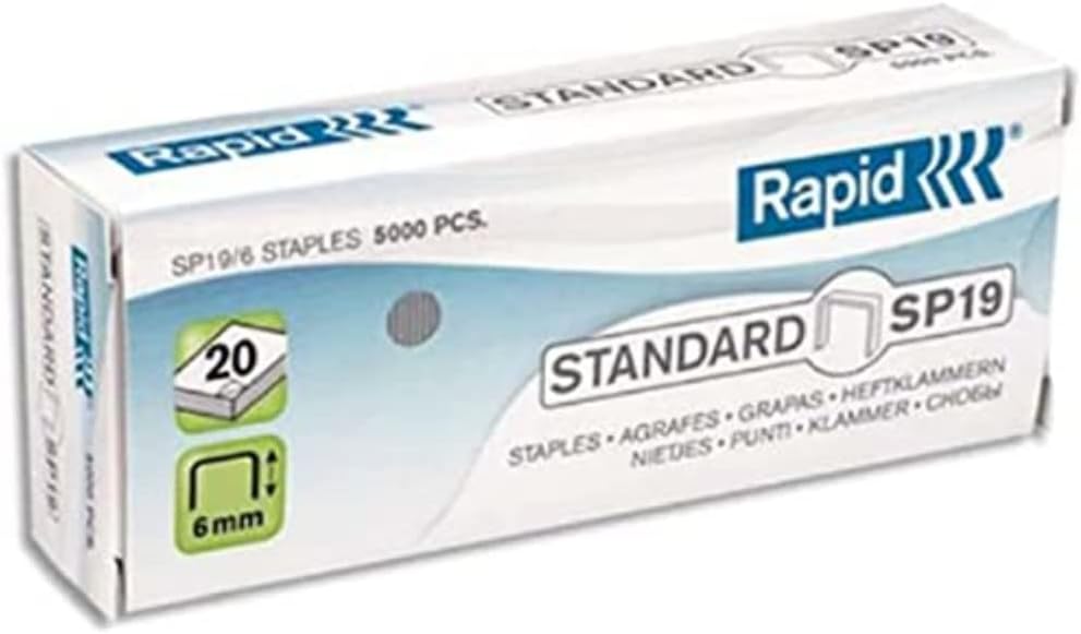 Detalle 2 de Rapid 24873900 – 3 x Boîtes de 5000 Agrafes SP19/6 mm Galva