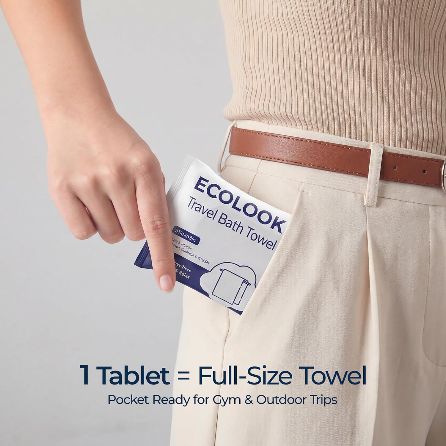Detalle de ecolook Compressed Disposable Bath Towels 31 x 63 Inch