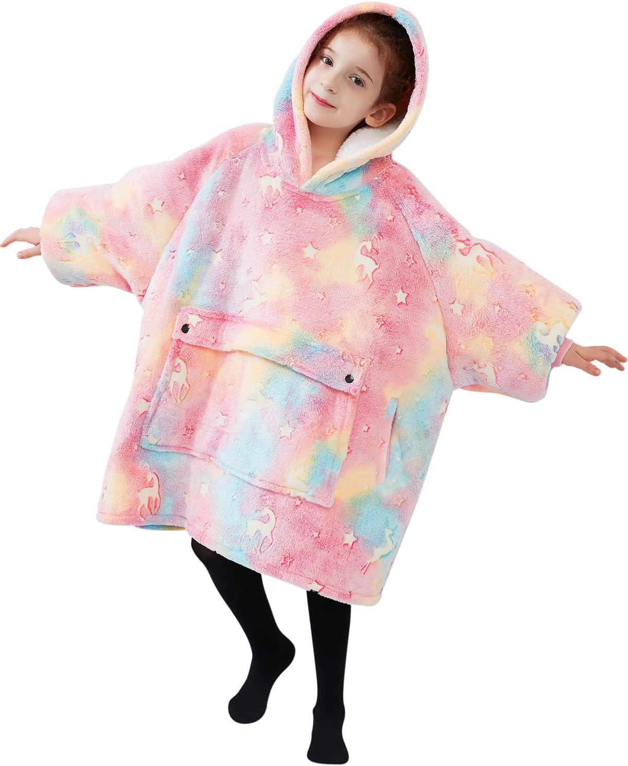 Thumbnail 6 de KFUBUO Wearable Blanket Hoodie for Adults Sherpa Strawberry Blanket Hoodie