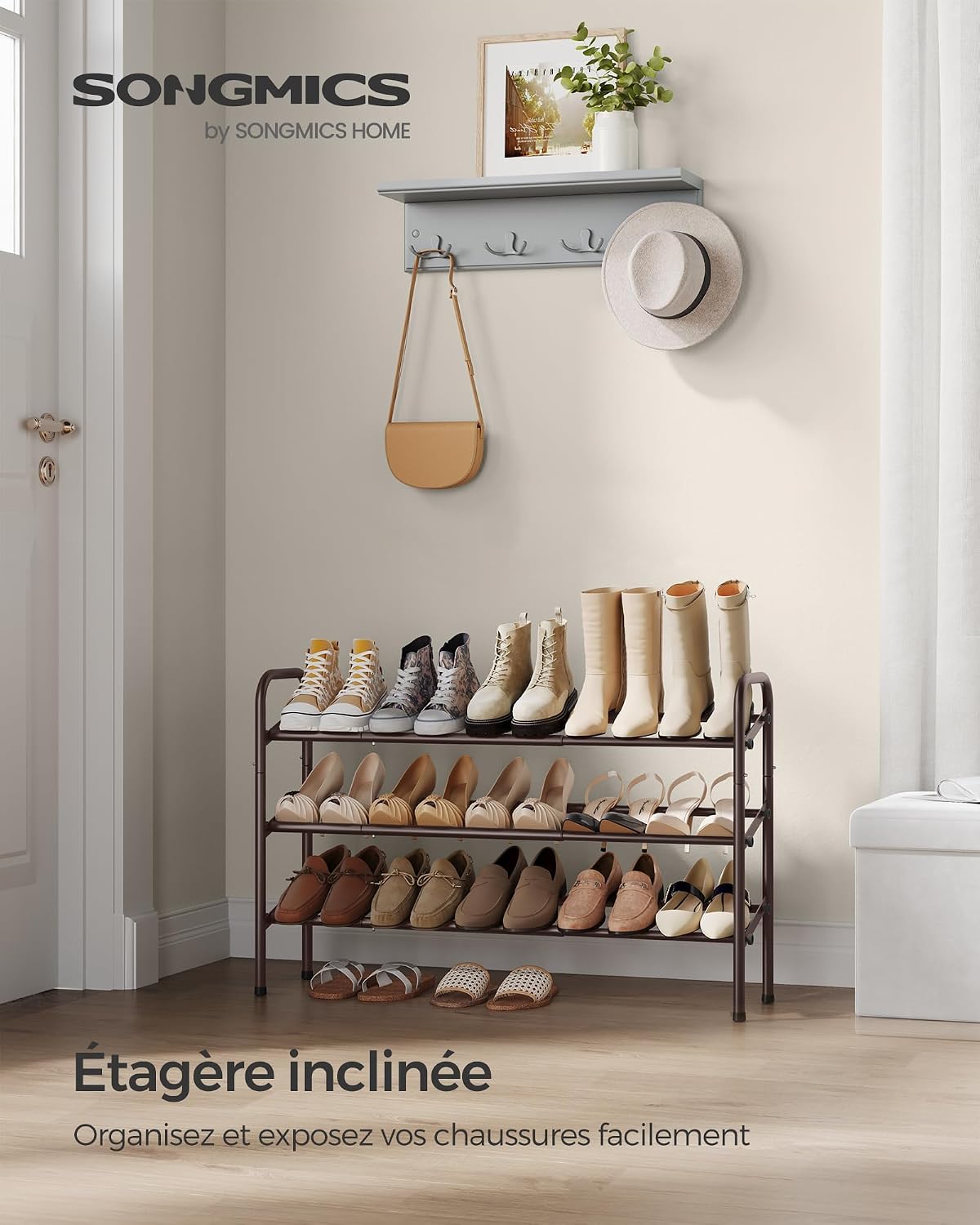 Thumbnail 1 de SONGMICS Étagère à Chaussures 3 Niveaux Bronze