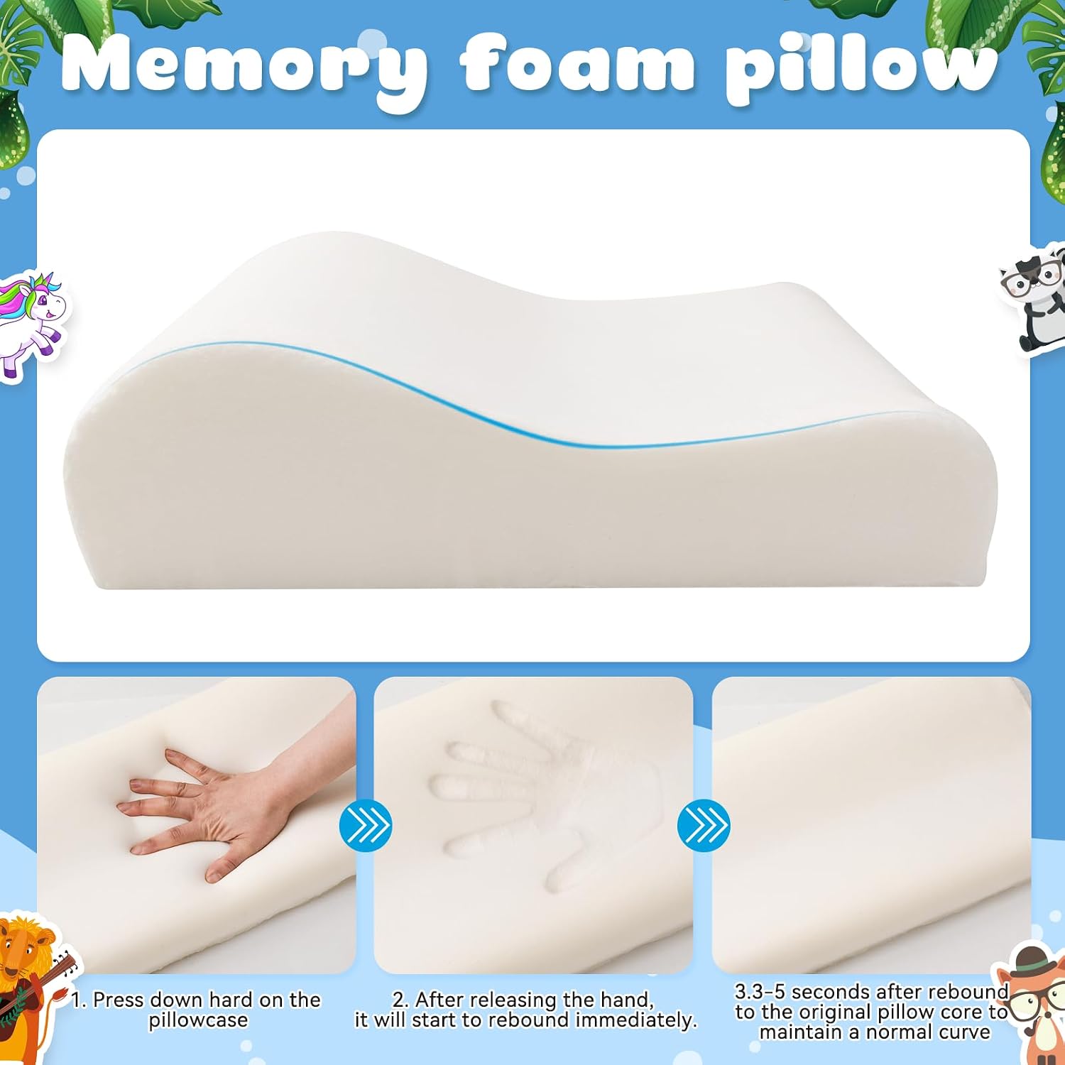 Thumbnail 3 de YAOZUP Schlummerkids Calmly Kinderkopfkissen (Löwe) 46x26 cm – ergonomisches Komfortkissen für Kinder