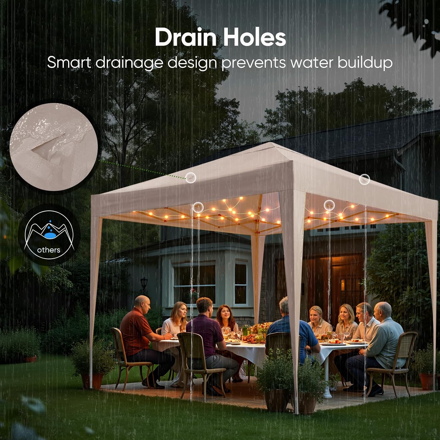 Detalle de Quictent Pop Up Canopy 3x3m: Portable Waterproof Gazebo for Outdoor Events