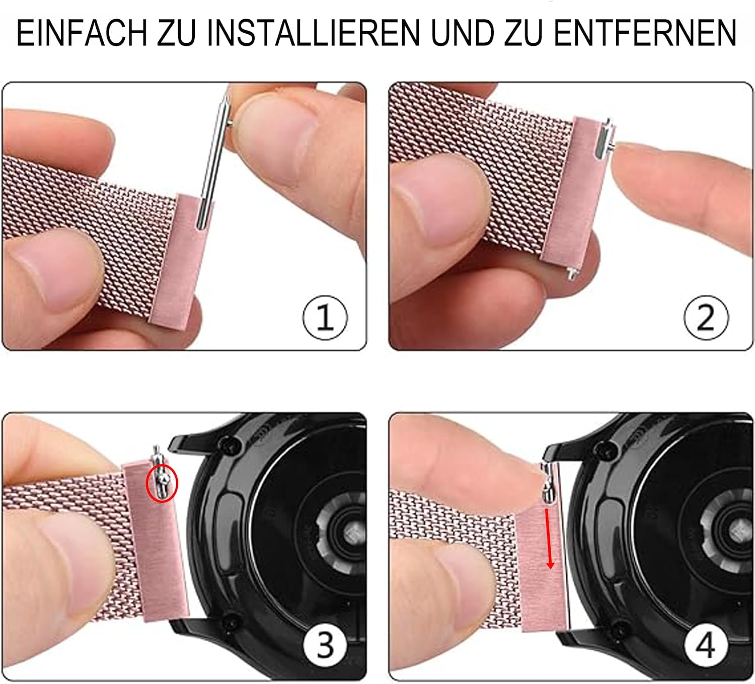 Thumbnail 4 de ZLZKJS Edelstahl Mesh Uhrenarmband mit Magnetverschluss (14–24 mm) und Schnellverschluss