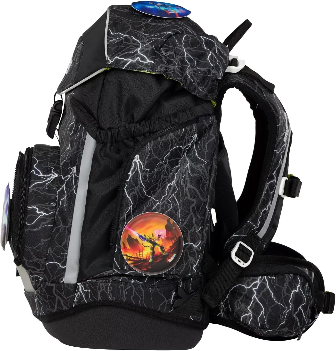 Detalle de ergobag Schulranzen-Set Pack Super ReflektBär – Schwarz