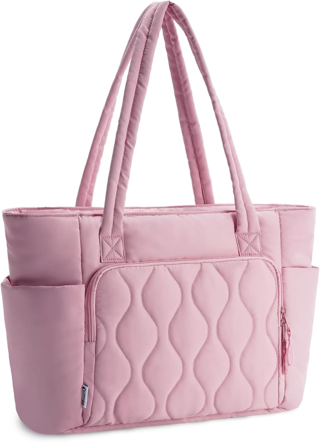Detalle de Ceneda Quilted Puffer Tote Bag for Women: Lightweight, 15.6in Laptop Ready & All‑Day Comfort