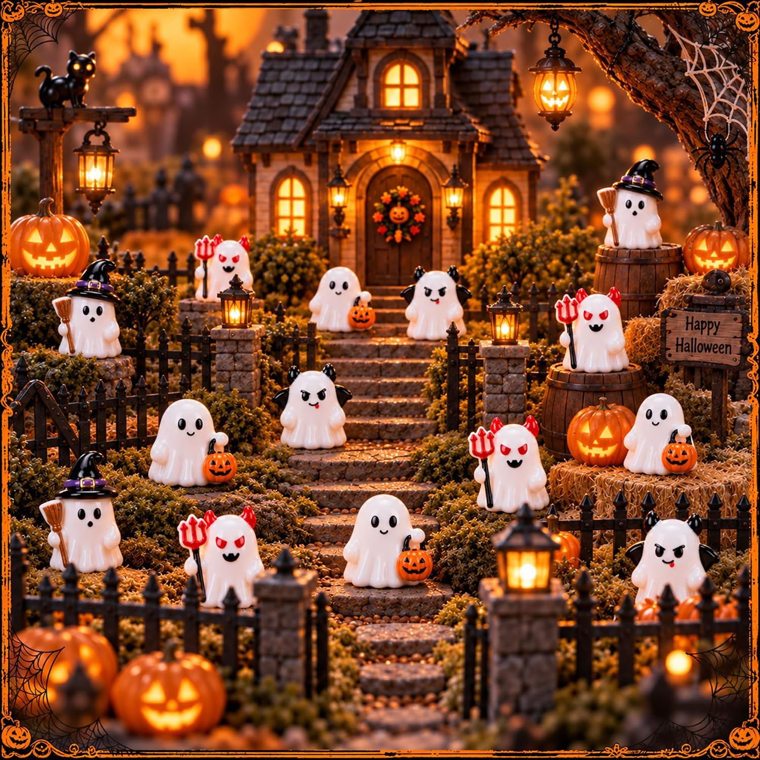 Detalle 2 de Mini Ghost Figurine Set, 80 Pieces