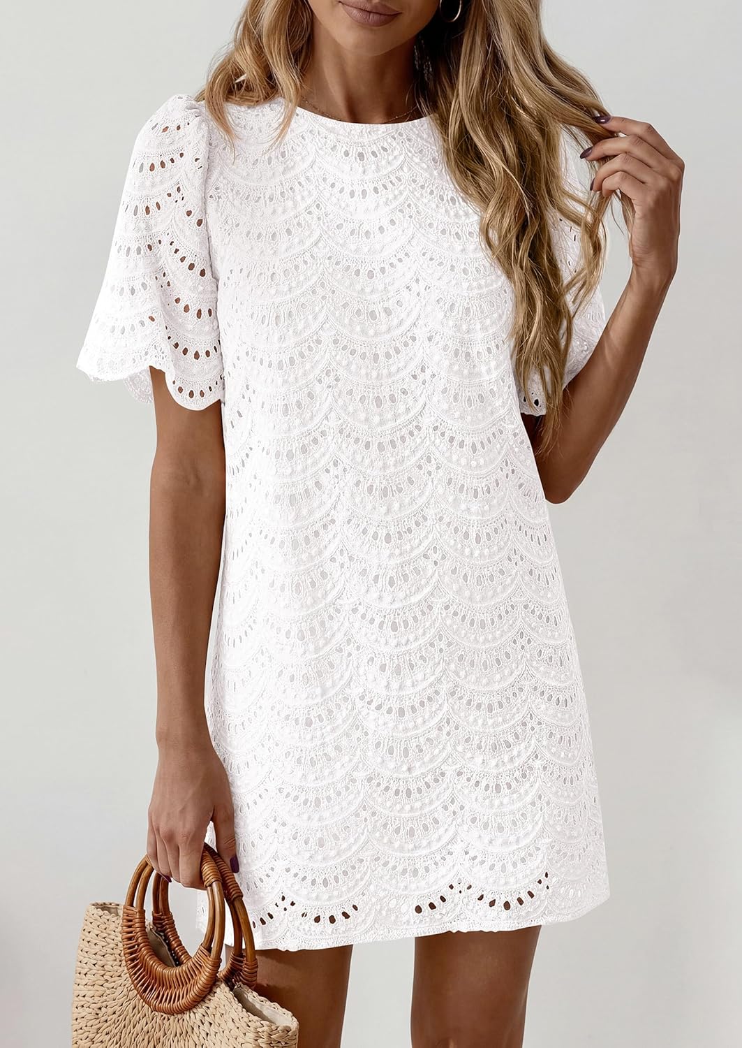 Thumbnail 2 de PRETTYGARDEN Women's 2026 Summer Casual Embroidered Lace Mini Dress