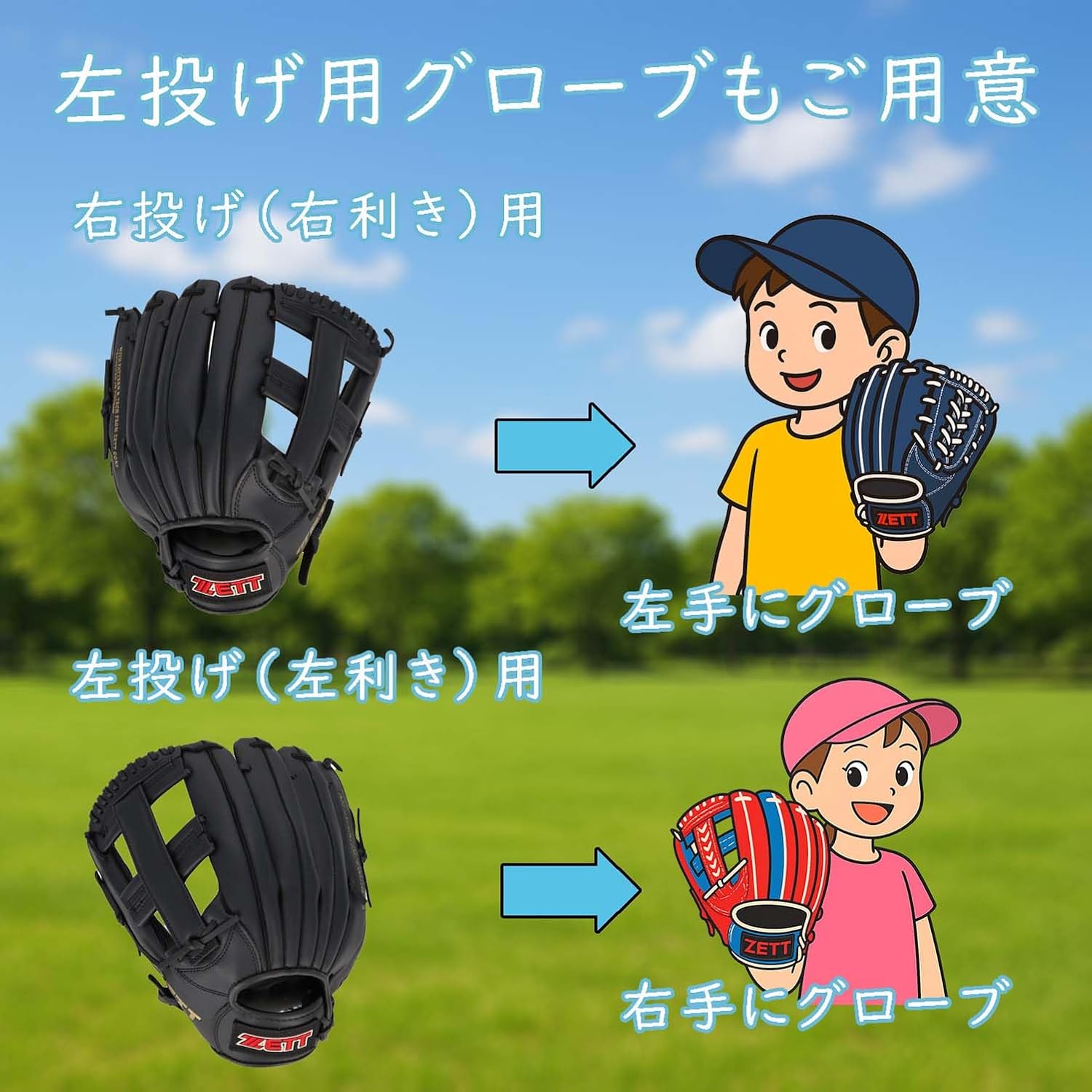 Detalle de ゼット(ZETT) BDG3516VA キャッチボール用グローブ 12インチ・衝撃吸収パッド付き