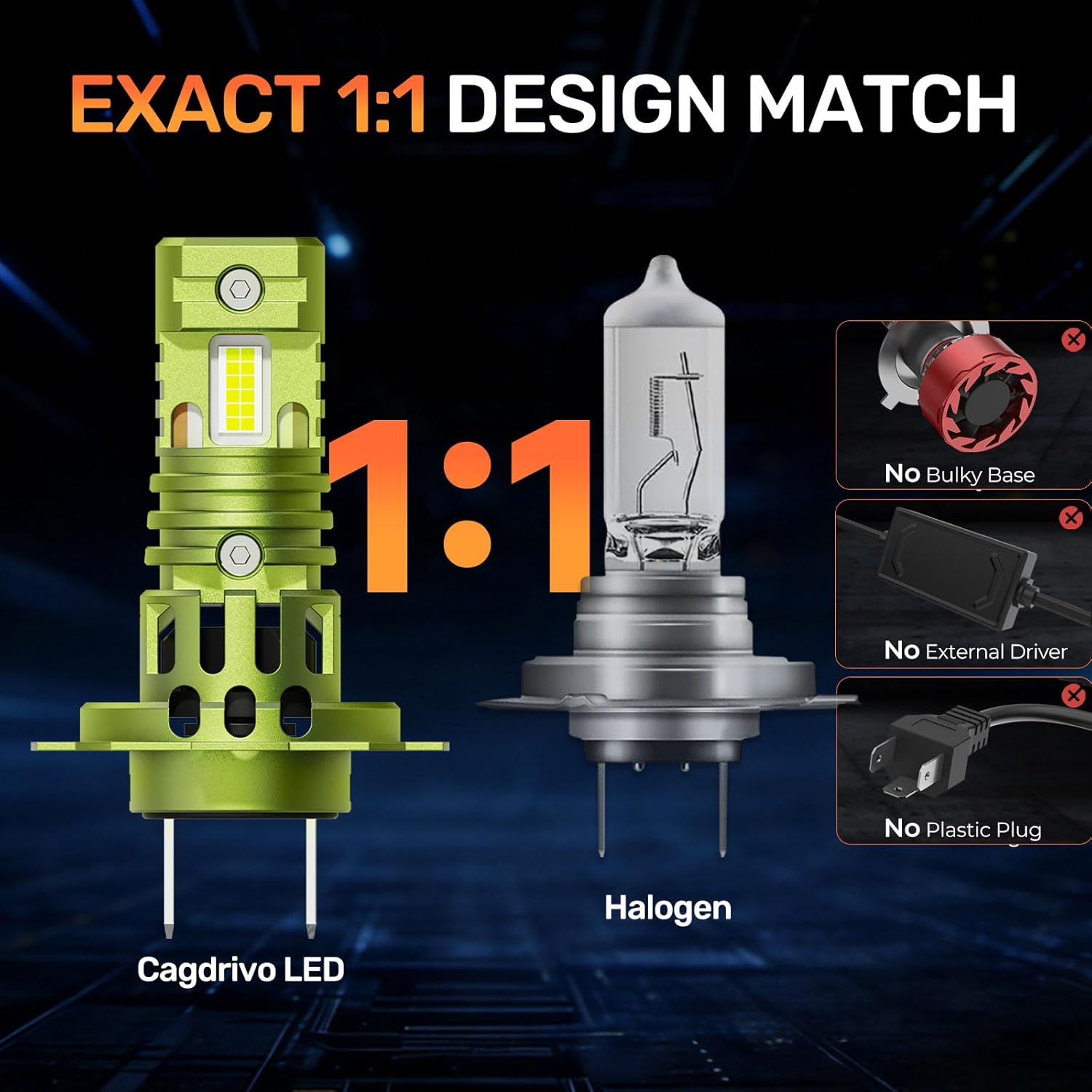 Thumbnail 4 de H7 LED Headlight Bulb — 30000LM, 6000K, Canbus Error Free, Plug & Play (Pack of 2)