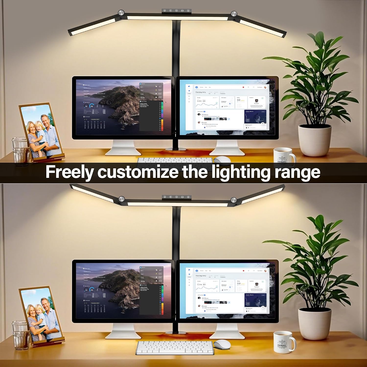 Detalle 2 de VOURTM ZT868 LED Clamp Desk Lamp, 24W, 69 cm Light Bar, Remote